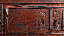 Carved chest, Robert Laurent (American (born France), Concarneau 1890–1970 Cape Neddick, Maine), Black walnut, tulip poplar, plywood, and brass, American