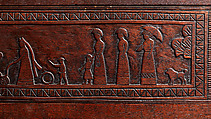 Carved chest, Robert Laurent (American (born France), Concarneau 1890–1970 Cape Neddick, Maine), Black walnut, tulip poplar, plywood, and brass, American