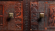Carved chest, Robert Laurent (American (born France), Concarneau 1890–1970 Cape Neddick, Maine), Black walnut, tulip poplar, plywood, and brass, American