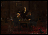 The Chess Players, Thomas Eakins (American, Philadelphia, Pennsylvania 1844–1916 Philadelphia, Pennsylvania), Oil on wood, American