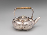 Teapot, Tiffany &amp; Co. (1837–present), Silver, jade, and boxwood, American