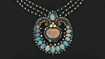 Necklace, Probably designed by Meta Overbeck (American, 1881–1946) for, Gold, opals, pearls, demantoid garnets, sapphires, American