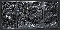 Japanese Dragon fireback, Elihu Vedder (American, New York 1836–1923 Rome), Cast iron, American