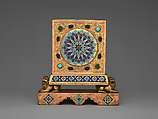 Table clock, E. F. Caldwell & Co. (American, New York, 1895–1956), Bronze, champlevé enamel, American