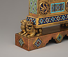 Table clock, E. F. Caldwell & Co. (American, New York, 1895–1956), Bronze, champlevé enamel, American