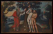 Adam and Eve in Paradise, Unknown artist, Oil on canvas, Peruvian (Cuzco)