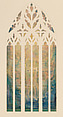 Design for window, Louis C. Tiffany (American, New York 1848–1933 New York), Watercolor, gouache, and graphite on artist board with original mat (removed during treatment), American