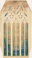 Design for window, Louis C. Tiffany (American, New York 1848–1933 New York), Watercolor, gouache, and graphite on artist board with original mat (removed during treatment), American