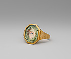 Lover's Eye Bracelet, Watercolor on ivory set in a gold bracelet, Probably British