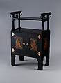 Music Stand, Kimbel and Cabus (American, New York, 1863–1882), Ebonized wood, printed paper panels, gilding, brass, American