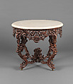 Center table, Attributed to John Henry Belter (American, born Germany 1804-1863 New York), Rosewood, marble, American