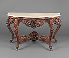 Console Table, Attributed to John Henry Belter (American, born Germany 1804-1863 New York), Rosewood, marble, American