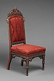 Side Chair, Designed by Alexander Jackson Davis (American, New York 1803–1892 West Orange, New Jersey), Rosewood, American