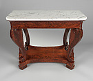 Pier Table, Attributed to Workshop of Duncan Phyfe (American (born Scotland), near Lock Fannich, Ross-Shire, Scotland 1768/1770–1854 New York), Mahogany, marble, glass, American