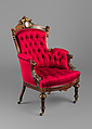 Armchair, Attributed to John Jelliff (1813–1893), Rosewood, ash, mother-of-pearl, American