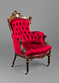 Armchair, Attributed to John Jelliff (1813–1893), Rosewood, ash, mother-of-pearl, American