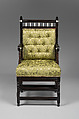 Armchair, Ebony and ivory, American