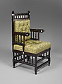 Armchair, Ebony and ivory, American