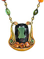 Necklace, Designed by Louis C. Tiffany (American, New York 1848–1933 New York), Alexandrite, semi-precious stones, gold, American