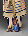 Woman’s Dress and Accessories, Jodi Archambault (American, Hunkpapa Lakota/Teton Sioux, born North Dakota, 1969), Tanned and commercial leather, glass and metal beads, cotton, silk, dentalium shell, metal cones, horsehair, plastic, brass bells, porcupine quills, coins, Hunkpapa Lakota (Teton Sioux)