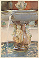Spanish Fountain, John Singer Sargent (American, Florence 1856–1925 London), Watercolor and graphite on white wove paper, American