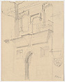 Casa de la Almoina, Palma, John Singer Sargent (American, Florence 1856–1925 London), Graphite on off-white wove paper, American