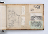 Scrapbook, John Singer Sargent (American, Florence 1856–1925 London), Album containing ephemera and drawings (pencil and gouache on paper), American