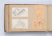 Scrapbook, John Singer Sargent (American, Florence 1856–1925 London), Album containing ephemera and drawings (pencil and gouache on paper), American