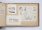 Scrapbook, John Singer Sargent (American, Florence 1856–1925 London), Album containing ephemera and drawings (pencil and gouache on paper), American