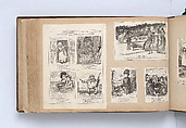 Scrapbook, John Singer Sargent (American, Florence 1856–1925 London), Album containing ephemera and drawings (pencil and gouache on paper), American