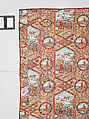 Thirteen-patch block quilt with Japanesque backing fabric, Unknown Maker, American, Cotton, American