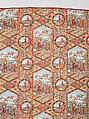 Thirteen-patch block quilt with Japanesque backing fabric, Unknown Maker, American, Cotton, American