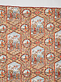 Thirteen-patch block quilt with Japanesque backing fabric, Unknown Maker, American, Cotton, American