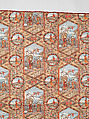 Thirteen-patch block quilt with Japanesque backing fabric, Unknown Maker, American, Cotton, American
