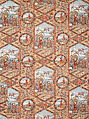 Thirteen-patch block quilt with Japanesque backing fabric, Unknown Maker, American, Cotton, American