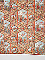 Thirteen-patch block quilt with Japanesque backing fabric, Unknown Maker, American, Cotton, American