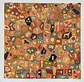Crazy Quilt, Unknown, Wool with wool and silk embroidery, American