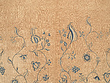 Bedcover with appliqued crewel embroidery motifs, Member of the Cabot family (American (Massachusetts), 18th century), Linen, embroidered with wool and silk, American