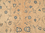 Bedcover with appliqued crewel embroidery motifs, Member of the Cabot family (American (Massachusetts), 18th century), Linen, embroidered with wool and silk, American