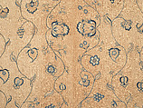 Bedcover with appliqued crewel embroidery motifs, Member of the Cabot family (American (Massachusetts), 18th century), Linen, embroidered with wool and silk, American