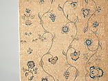 Bedcover with appliqued crewel embroidery motifs, Member of the Cabot family (American (Massachusetts), 18th century), Linen, embroidered with wool and silk, American