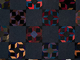 Tumbling Blocks quilt, Alma (?) Yoder (American (Kalona, Iowa)), Cotton, silk, and velvet, American