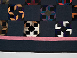 Tumbling Blocks quilt, Alma (?) Yoder (American (Kalona, Iowa)), Cotton, silk, and velvet, American