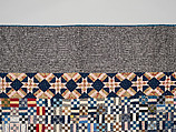 Nine-patch Postage Stamp quilt, Unknown maker, American, probably Pennsylvania, Cotton, silk, and wool, American