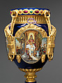 Vase (Old World), Decorated by Joseph S. Potter (1822–1904), Porcelain with enameled and gilded decoration, American