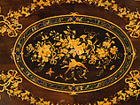 Center table, Gustave Herter (1830–1898), Rosewood, rosewood veneer, maple, burled wood, ash (secondary wood), brass, and scagliola, American