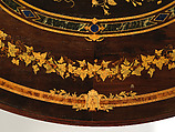 Center table, Gustave Herter (1830–1898), Rosewood, rosewood veneer, maple, burled wood, ash (secondary wood), brass, and scagliola, American