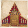Design for chancel, Louis C. Tiffany (American, New York 1848–1933 New York), Watercolor, gouache, pen and brown ink, graphite, American