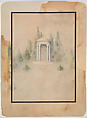 Suggestion for a Memorial, Louis C. Tiffany (American, New York 1848–1933 New York), Watercolor, gouache, graphite, and black ink on paper
mounted on board, American
