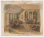 Design for interior, Louis C. Tiffany (American, New York 1848–1933 New York), Opaque and transparent watercolor and graphite on paper, American